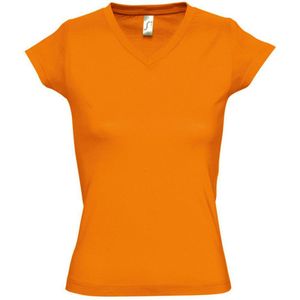 SOLS Dames/dames Maan V Hals T-Shirt met korte mouwen (Oranje)