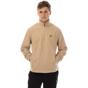 Lyle & Scott Heren fleece met kwart rits (Beige)