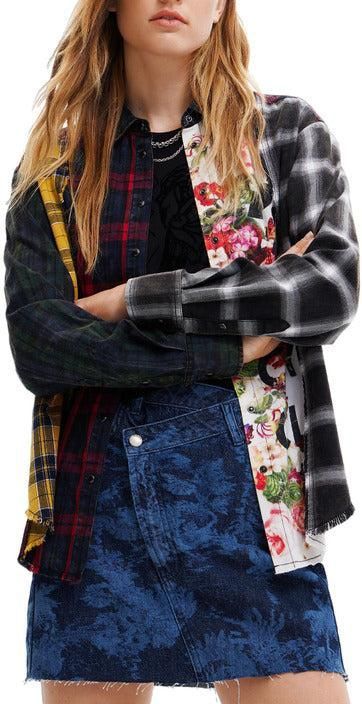 Desigual - Jane - Dameshemd - Tartan Print - Oversized - Lange Mouwen