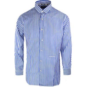 Aquascutum - Blauw - Shirt - Lange Mouwen - Gestreept Patroon