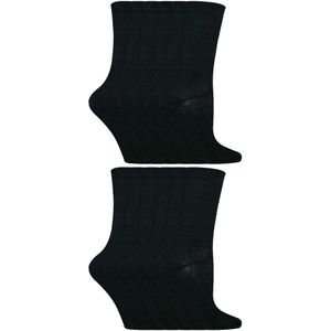 12 paar katoenen effen kleurrijke casual kindersokken - Zwart