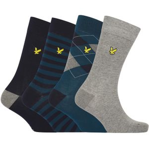 Lyle & Scott Dress Socks met Logo voor Heren (Set van 4) (Grijs)