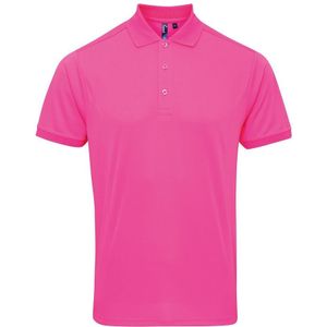 Premier Heren Coolchecker Pique Korte Mouw Polo T-Shirt (Neonroze) - Maat M