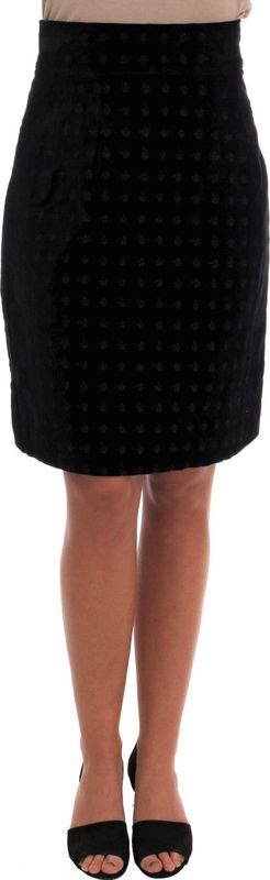 Dolce & Gabbana - Donkergroene Barok Fluweel Potloodrok - Dames - Katoen