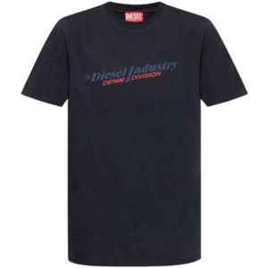 Diesel Unisex Volwassen Industrie Denim Divisie Logo T-shirt (Marineblauw)