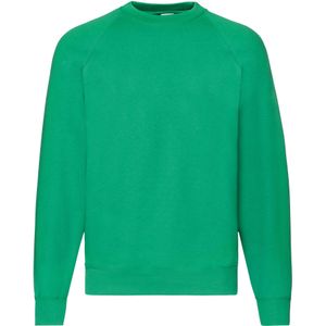 Fruit of the Loom Heren Klassiek Raglan Sweatshirt (Kelly Groen)