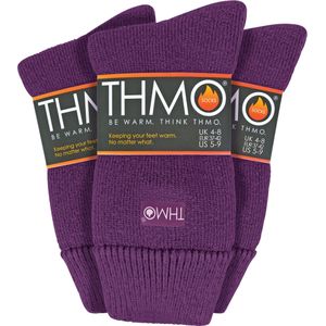 THMO - Set van 3 wintersokken voor dames met comfortbovenkant - Paars