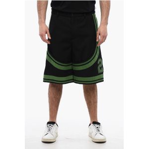 Gepatchte VARSITY-shorts met tapedetails in zwart