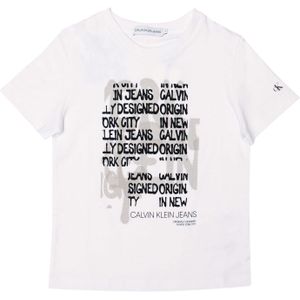 Calvin Klein - Graphic T-Shirt - Wit - Katoen - Voor Kinderen