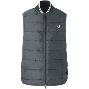 Fred Perry X Lavenham Gewatteerde Blauwe Bodywarmer - Maat XS