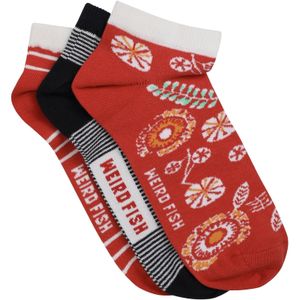 Weird Fish Dames/Dames Loretta Trainingssokken (Set van 3) (Tango Rood/Zwart)