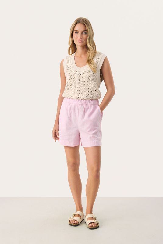 Part Two - Korte Broeken - Roze - Katoen - Brede Elastische Tailleband