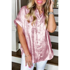 Knoopsluiting Korte Mouwen Blouse