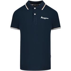 Aquascutum - Poloshirt - Marineblauw - Korte Mouwen - Stretchpasvorm