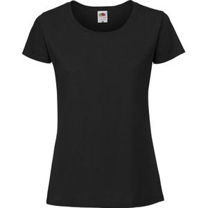 Fruit Of The Loom Vrouwen / Dames Fit Ringgesponnen Premium Tshirt (Zwart)