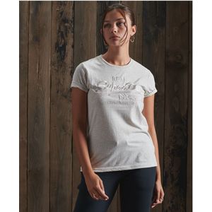 Superdry Tonal T-shirt Met Vintage Logo En Borduursel - Dames - Maat 40