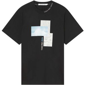 Calvin Klein Splash Fotoprint Zwart T-Shirt - Maat M