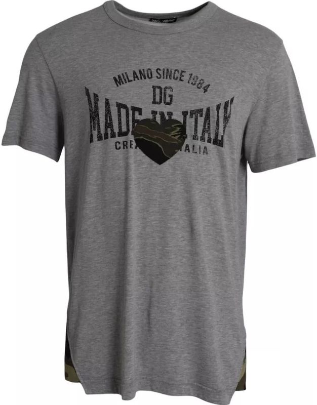 Dolce & Gabbana - T-shirt - Grijs - Graphic Print - Katoen