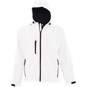 SOLS Heren Replay Hooded Soft Shell Jacket (ademend, winddicht en waterbestendig) (Wit)
