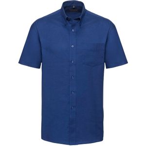 Russell Collection Heren Oxford Easy-Care overhemd met korte mouwen (Helder Koningsblauw)
