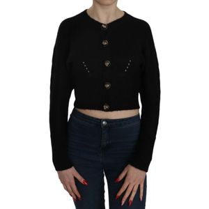 Dolce & Gabbana Vrouwentrui met zwart knoopjes Embellish Crop vest