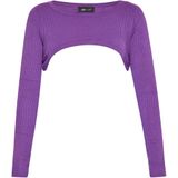 Mymo - Crop Top - Paars - Gebreid - Dames