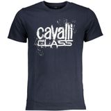 Cavalli Class - Verfspetter Logo - Donkerblauwe T-Shirt