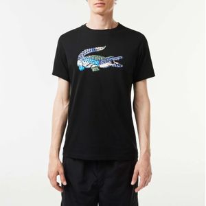 Heren Lacoste Katoen Jersey Sport T-shirt in Zwart