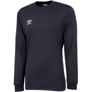 Umbro Kinder/Kinder Club Jersey met lange mouwen (Koolstof/Wit)