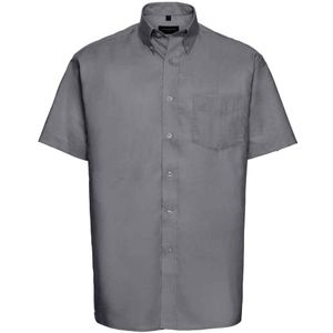 Russell Collection Heren Oxford Formeel Shirt (Zilver)