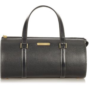 Vintage Burberry Leather Handbag Black