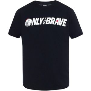 Men's Diesel T-Just SV Only The Brave T-Shirt in Black