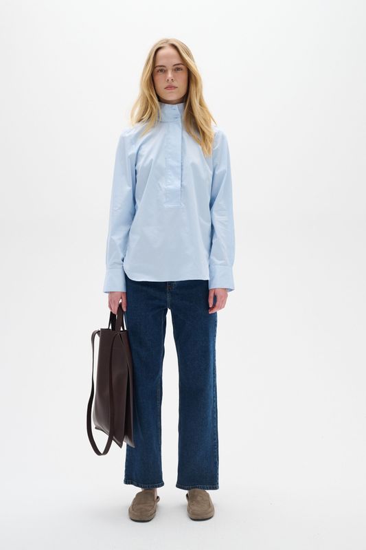 Overhemd met lang mouwen Loose fit Pastel Blue light blue