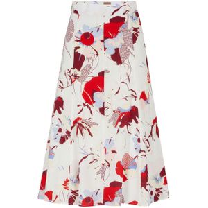 Boss Dames/Dames Vallua Floral Midi Rok (Gebroken Wit/Rood/Blauw)