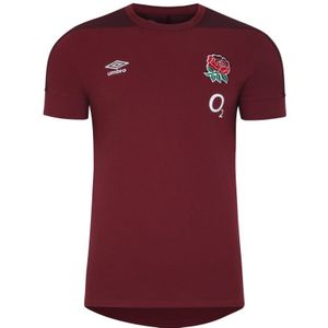 Umbro Heren 23/24 Presentatie Engeland Rugby T-Shirt (Tibetaanse Rode/Zinfandel) - Maat 2XL