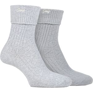 Dames Turn Cuff Sokken | Jeep | Wandelsokken Dames, Comfortabele Prestaties Polyester Sokken - Slate / Wit