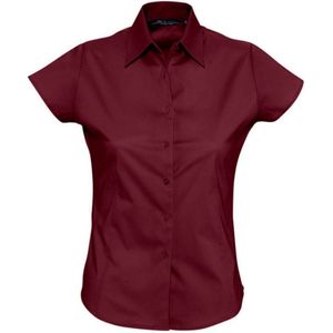 SOLS Dames/dames Overtollige Korte Mouwen Gepast Werkoverhemd (Medium Bourgondië) - Maat XL
