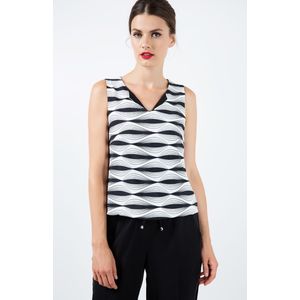 Mouwloze Top - Zwart - V-hals - Stretch Jersey Stof