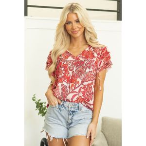 Bloemige Print Ruffle Blouse