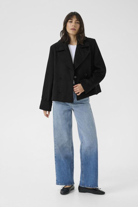 Kaffe - Tussenmantel 'Julia' - Zwart - Klassieke Mantel