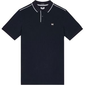 Weekend Offender Heren Astola Biesdetail Poloshirt (Marine, Wit)