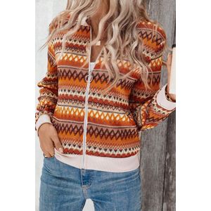 Gebreide Ritsjack met Etnisch Patroon