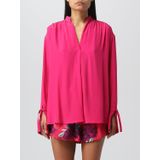 Pinko - Fuchsia Lange Mouw Blouse - Roze - V-hals