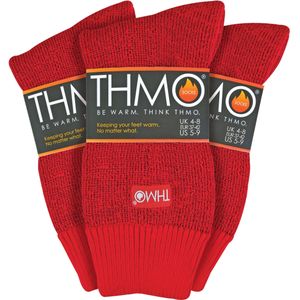 THMO - Set van 3 wintersokken voor dames met comfortbovenkant - Rood