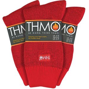 THMO - Set van 3 wintersokken voor dames met comfortbovenkant - Rood