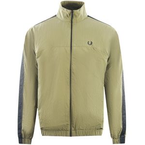 Fred Perry Tonal Taped Military Green Track Jacket