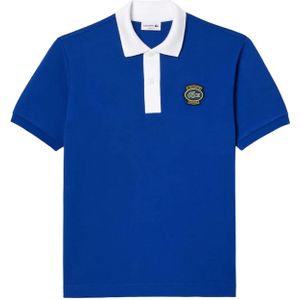Lacoste Heren Badge Klassiek Poloshirt (Blauw)
