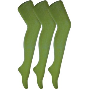 3 paar dames gekleurde ondoorzichtige 80 denier panty's - Khaki