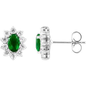 Oorbellen ""Emerald"" zilveren sieraden 925 - Kate