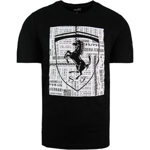 Puma - Scuderia Ferrari - T-shirt - Zwart - Korte Mouw - Grote Schild